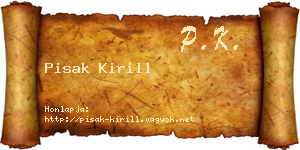 Pisak Kirill névjegykártya